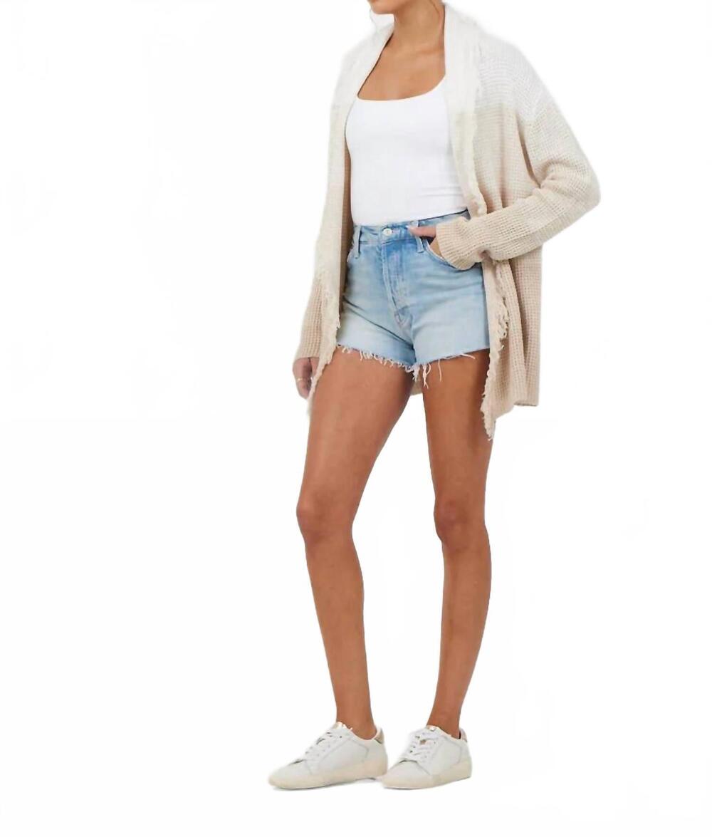 NEW VINTAGE HAVANA meet me at the beach long sleeve cardigan in beige